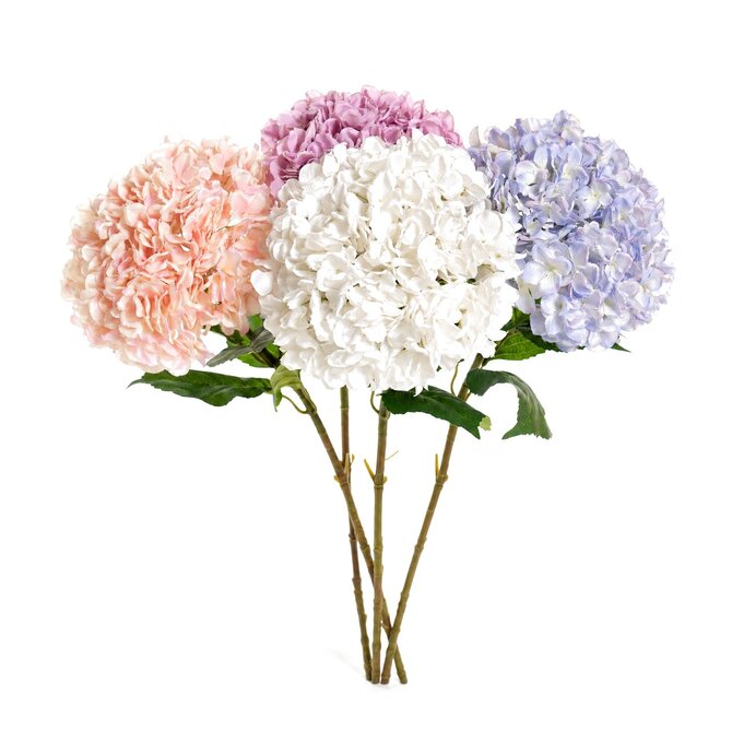 Coolplant Hortensia kunstbloemen XL 93 cm, set van 4 kleuren