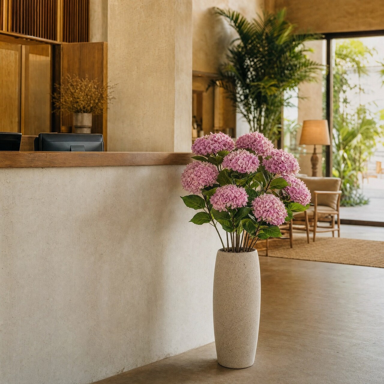 Hortensia kunstbloem paars XL 93 cm