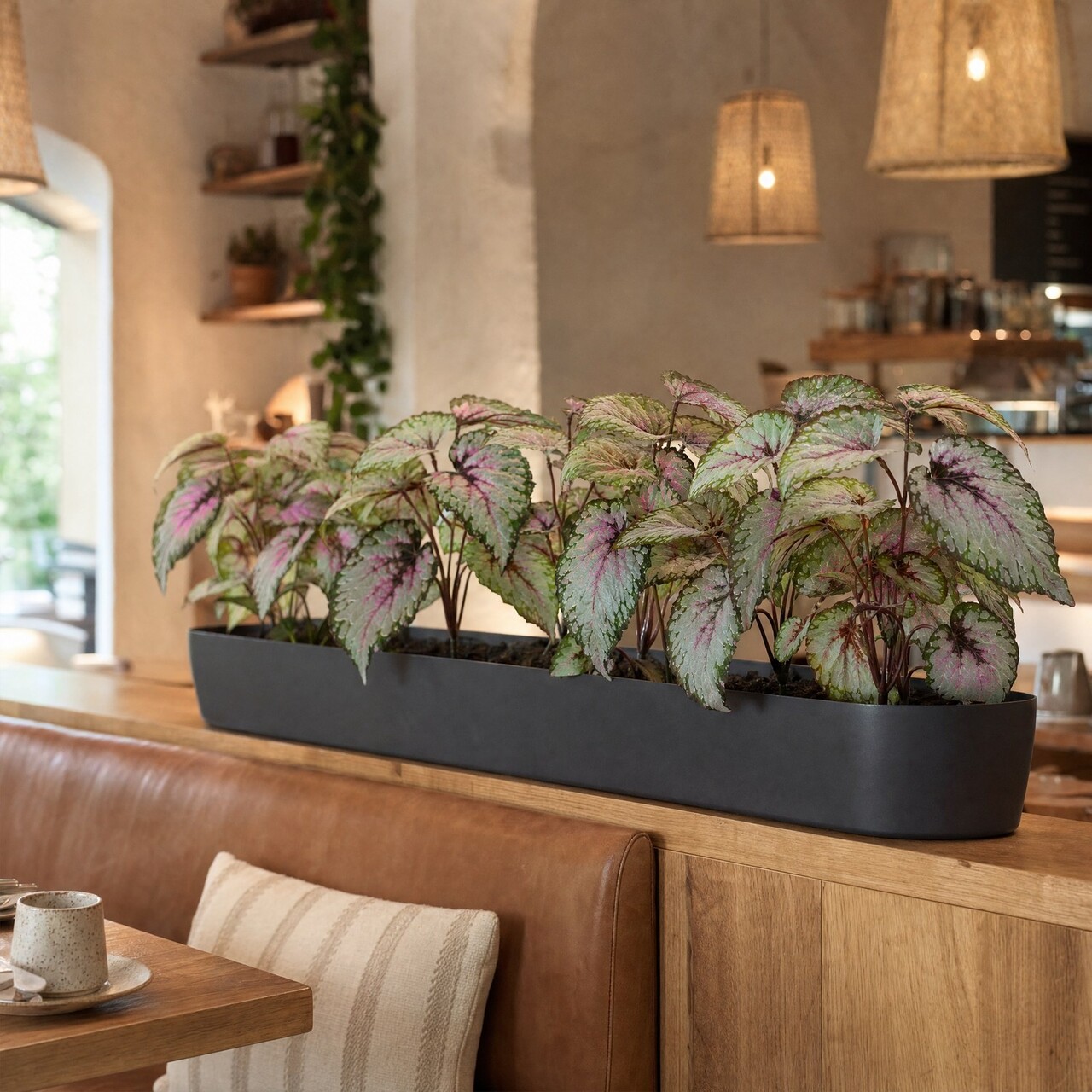 Bladbegonia kunstboeket 25 cm