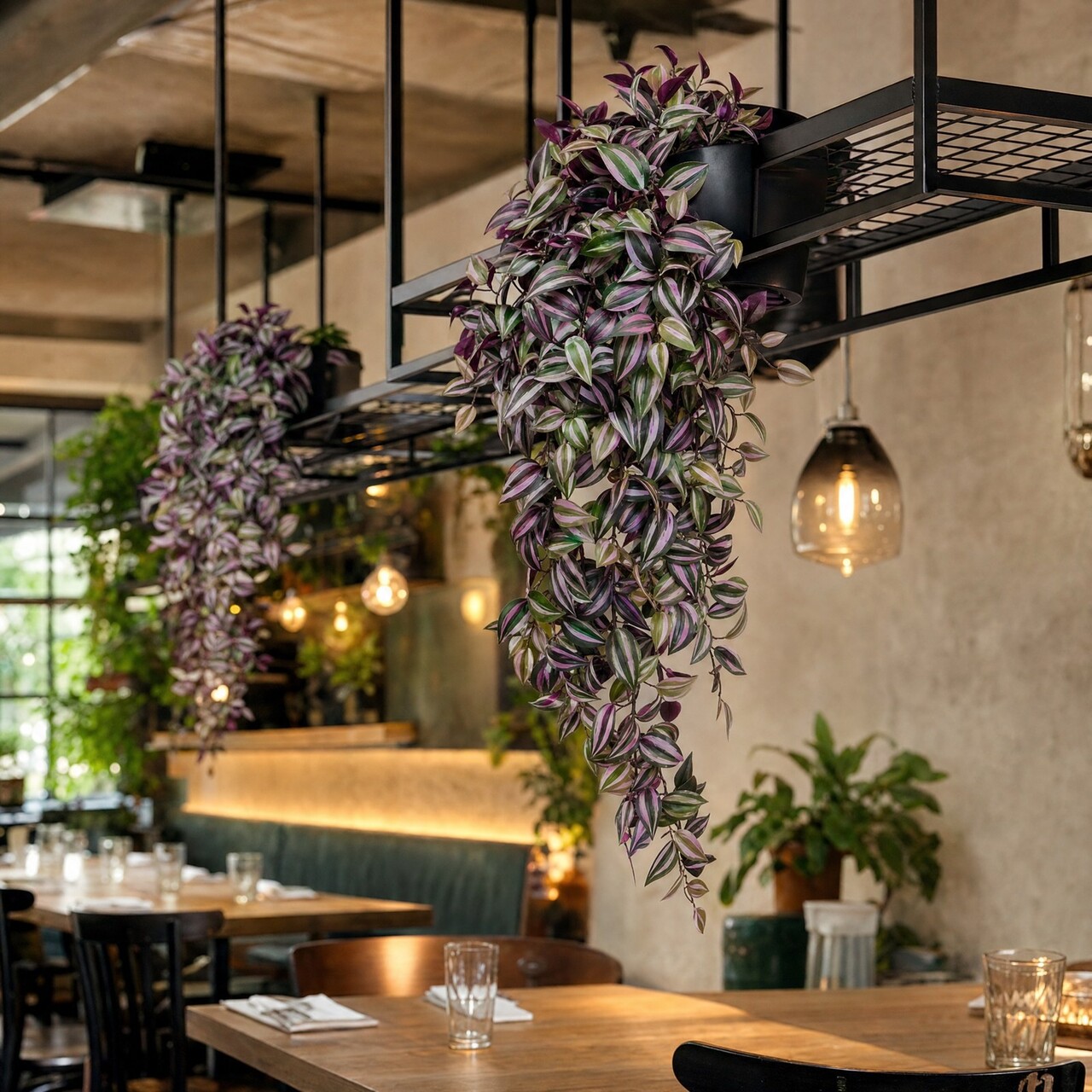 Tradescantia kunsthangplant paars 100 cm