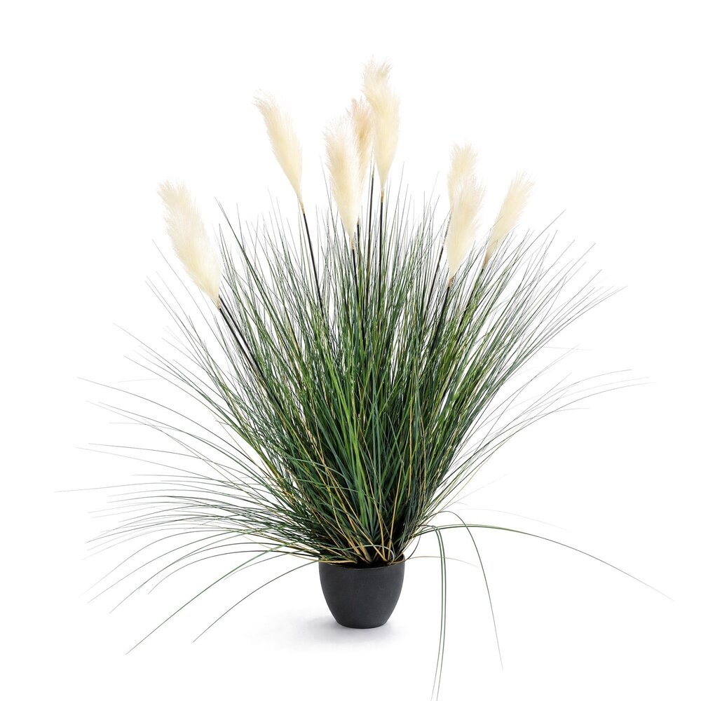 Coolplant Rietgras kunstplant wit-groen 137 cm
