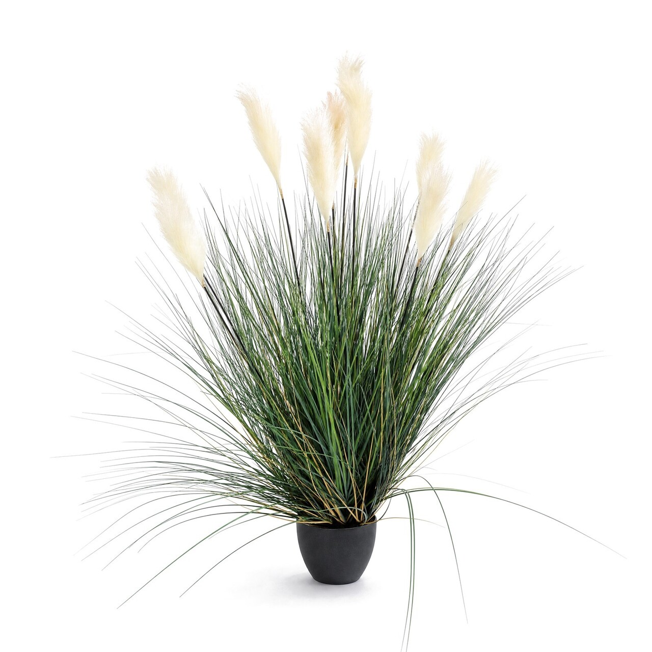 Rietgras kunstplant wit-groen 137 cm