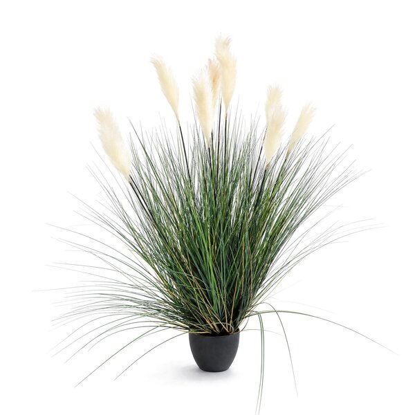 Coolplant Rietgras kunstplant wit-groen 137 cm