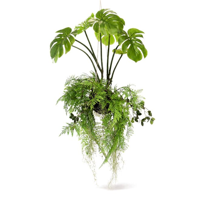 Coolplant Varen en Monstera kunsthangplant 95 cm