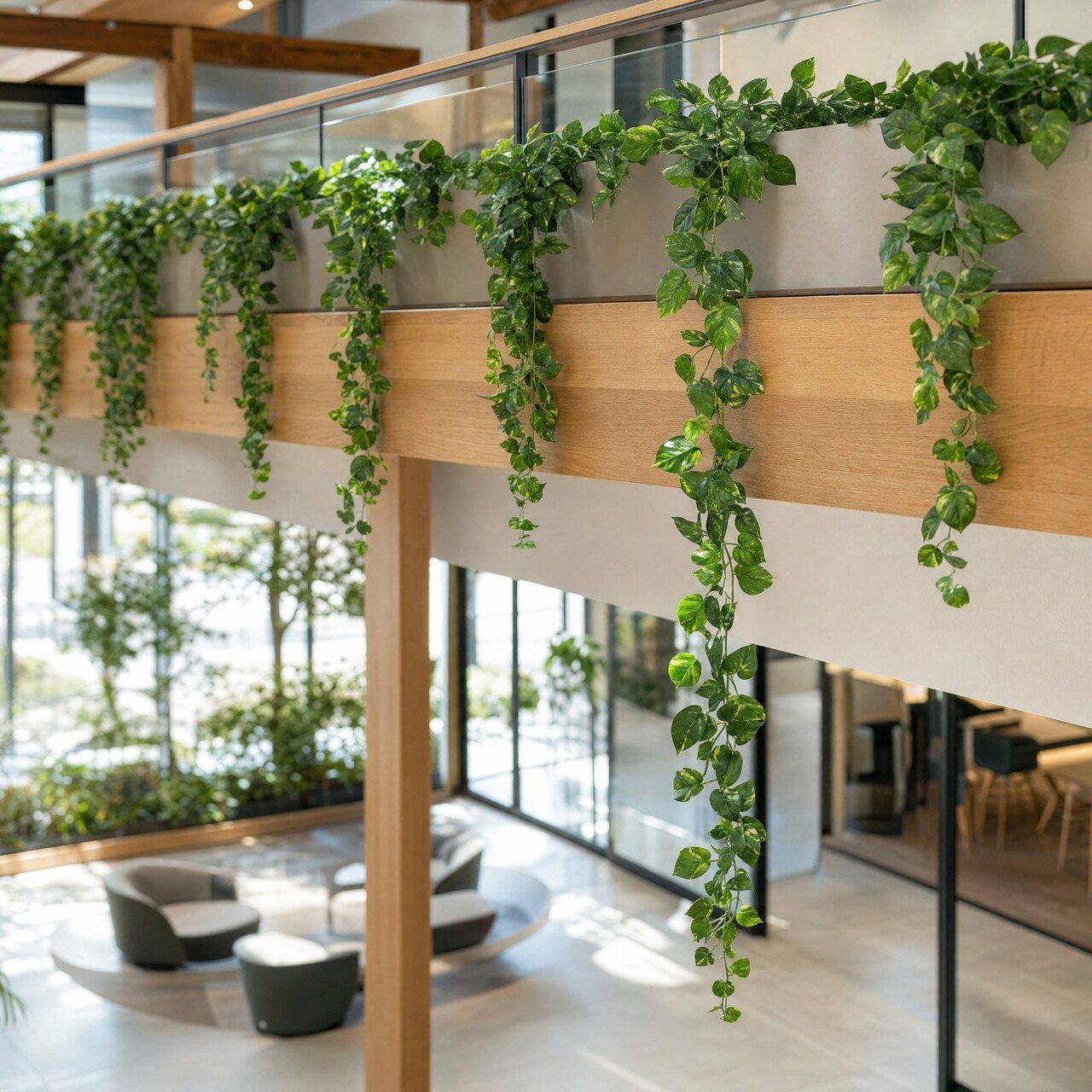 Pothos Kunstgirlande bunt 182 cm – schwer entflammbar