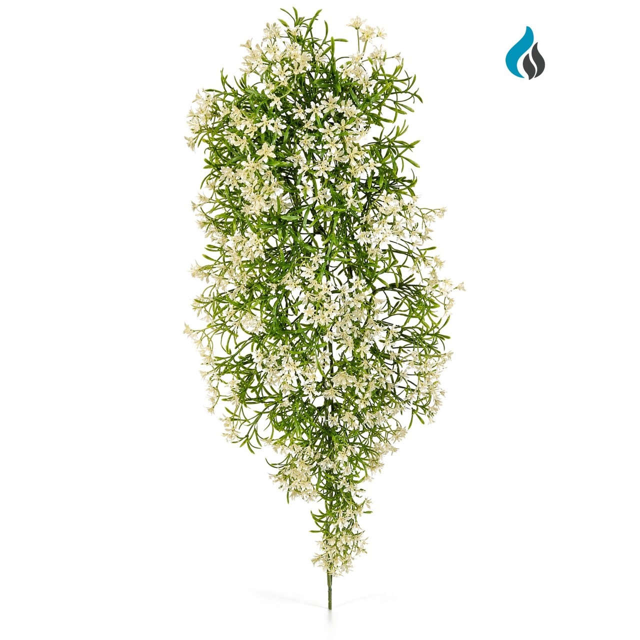 Kunsthangplant witte bloemen 68 cm – brandvertragend