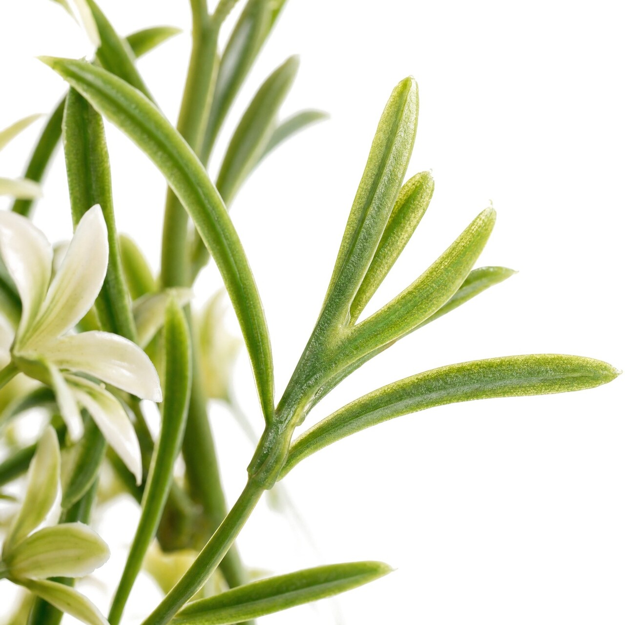 Kunsthangplant witte bloemen 68 cm – brandvertragend