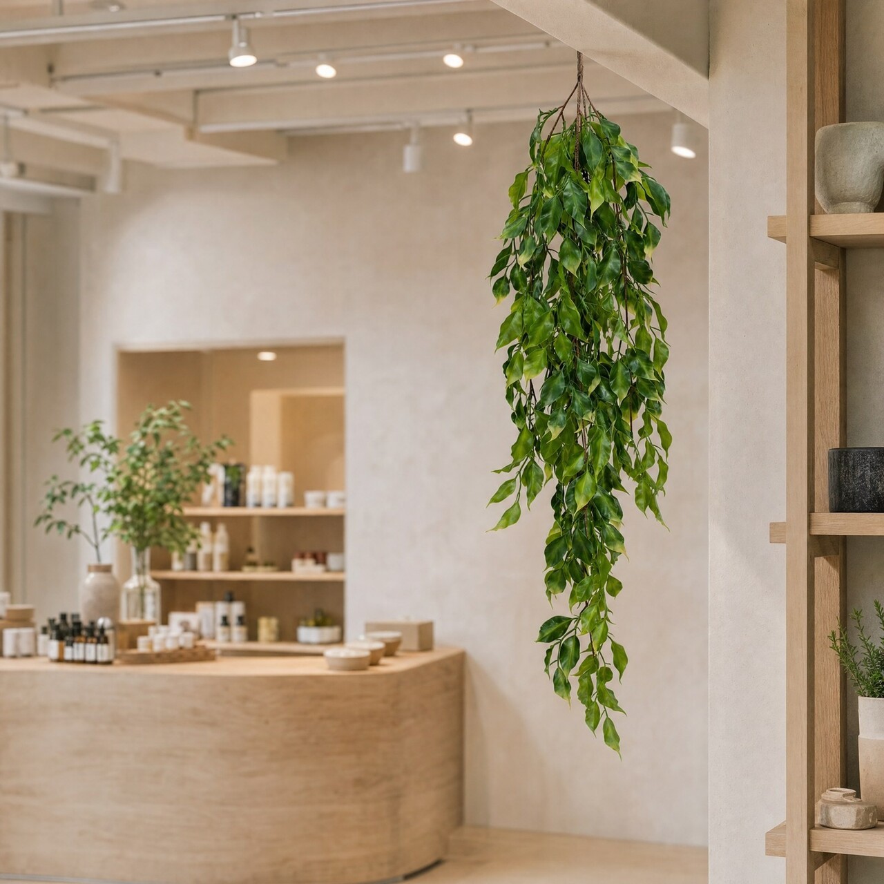 Ficus kunsthangplant kleinbladig 93 cm – brandvertragend