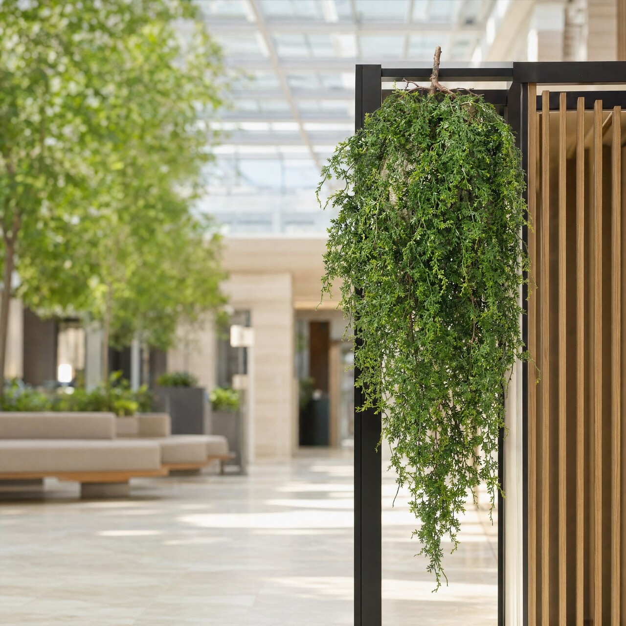 Jeneverbes kunsthangplant 80 cm – brandvertragend