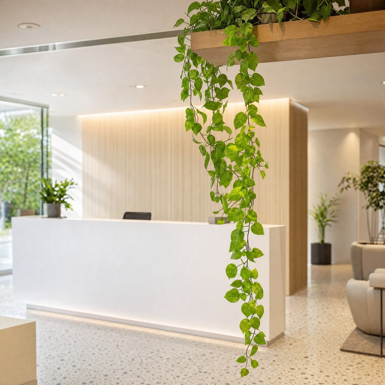 Pothos Kunstgirlande hellgrün 182 cm – schwer entflammbar