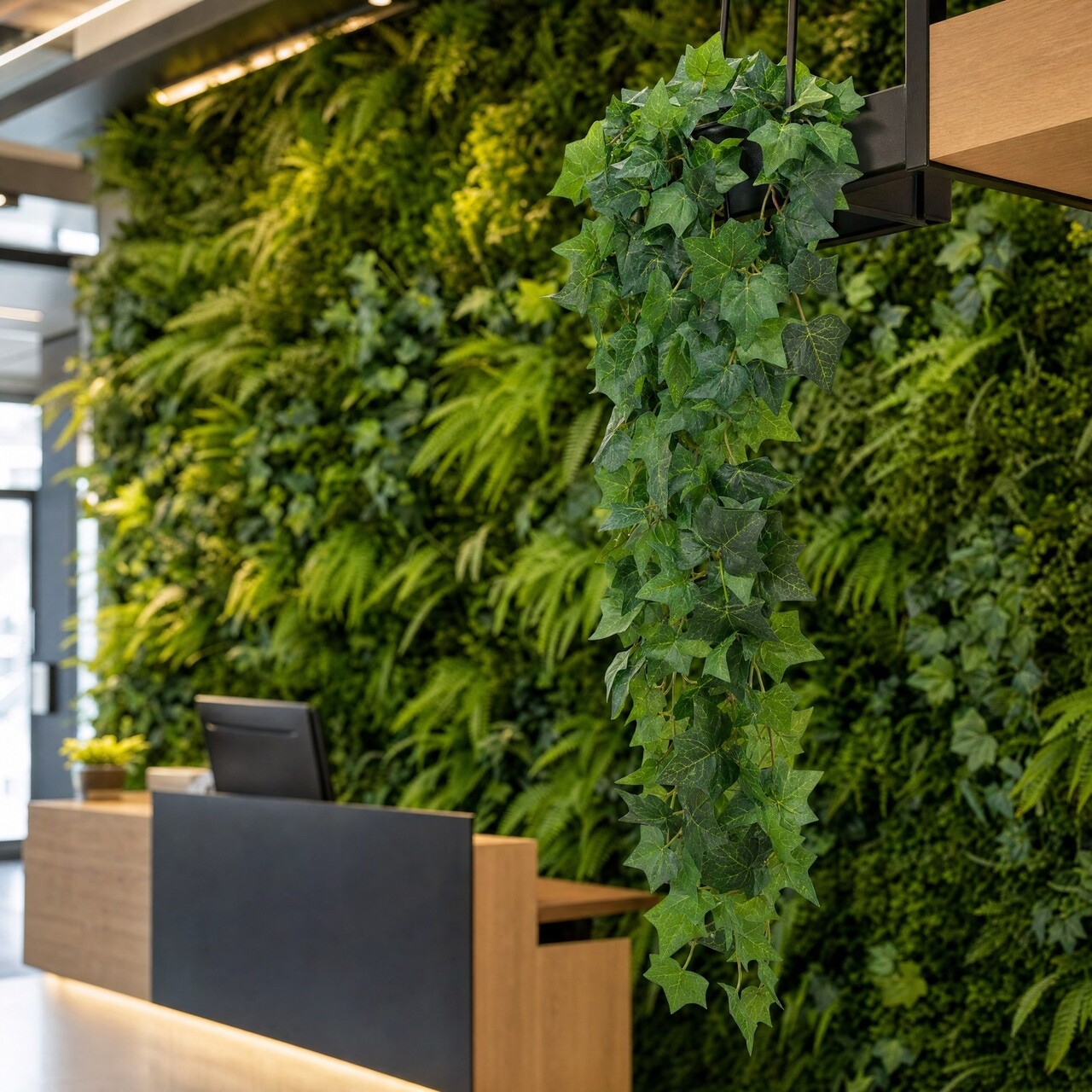 Hedera kunsthangplant vol 42 cm – brandvertragend