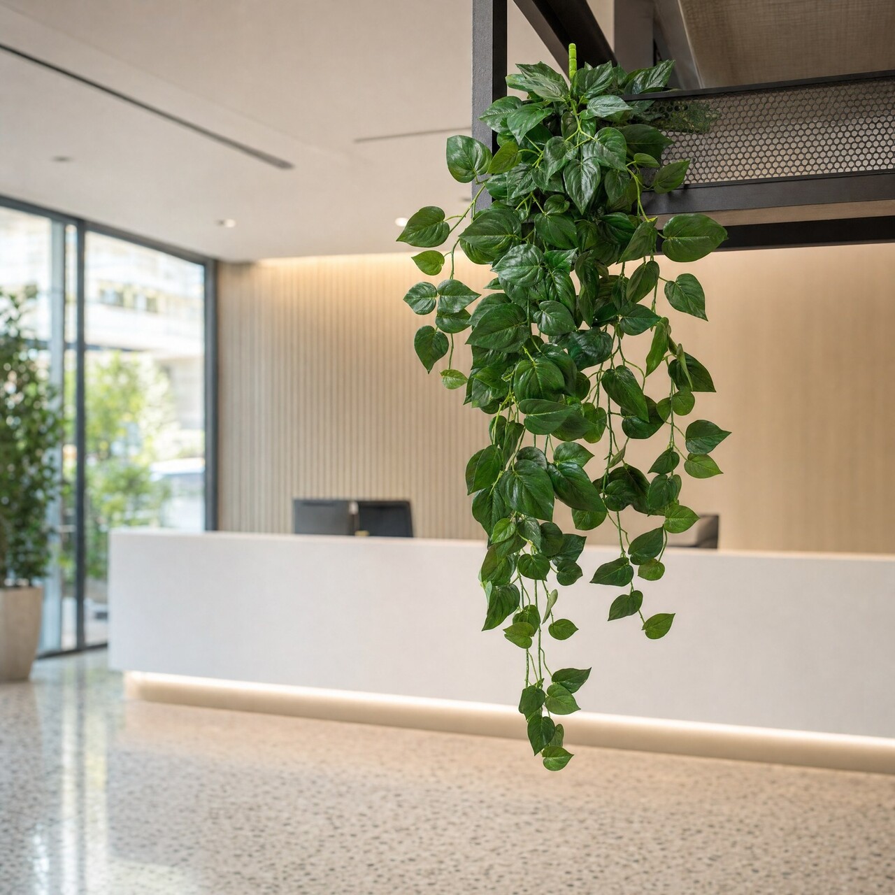 Philodendron Kunsthängepflanze 110 cm – schwer entflammbar