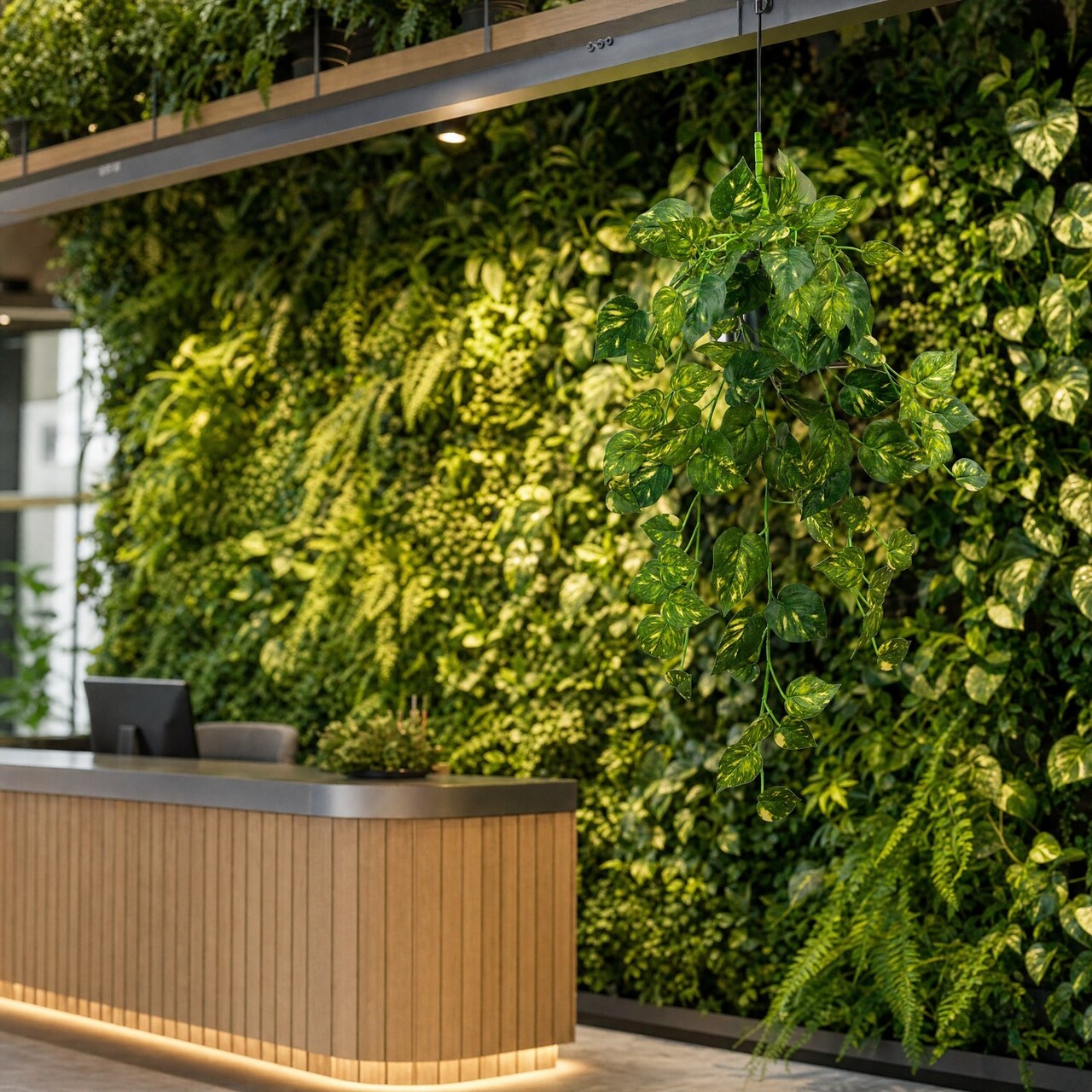 Pothos kunsthangplant bont 80 cm – brandvertragend