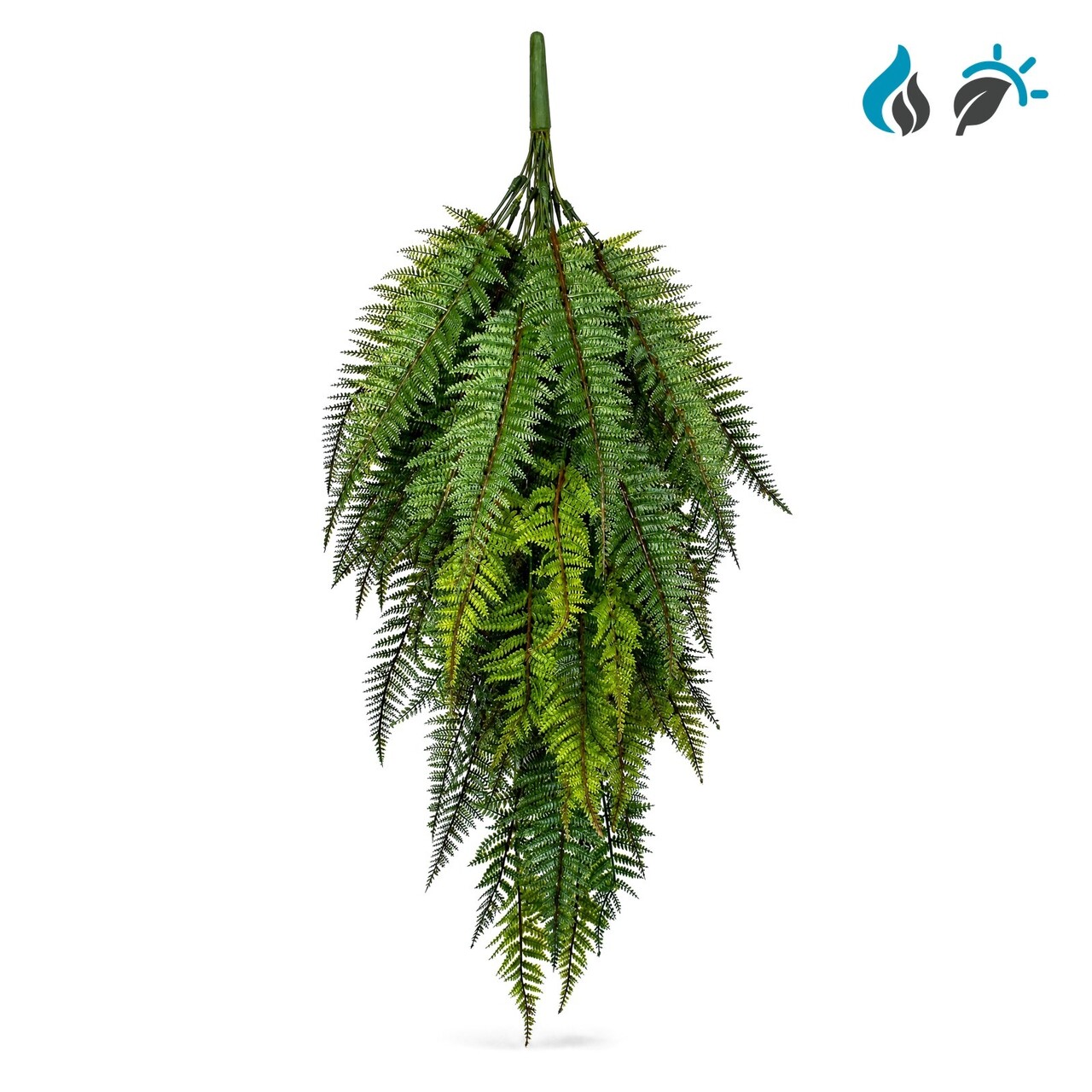 Leervaren kunsthangplant 110 cm – FR & UV-bestendig