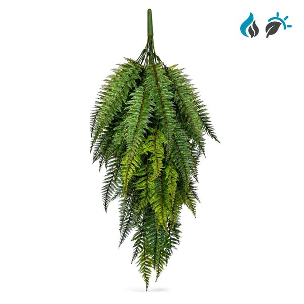 Leervaren kunsthangplant 110 cm – FR & UV-bestendig