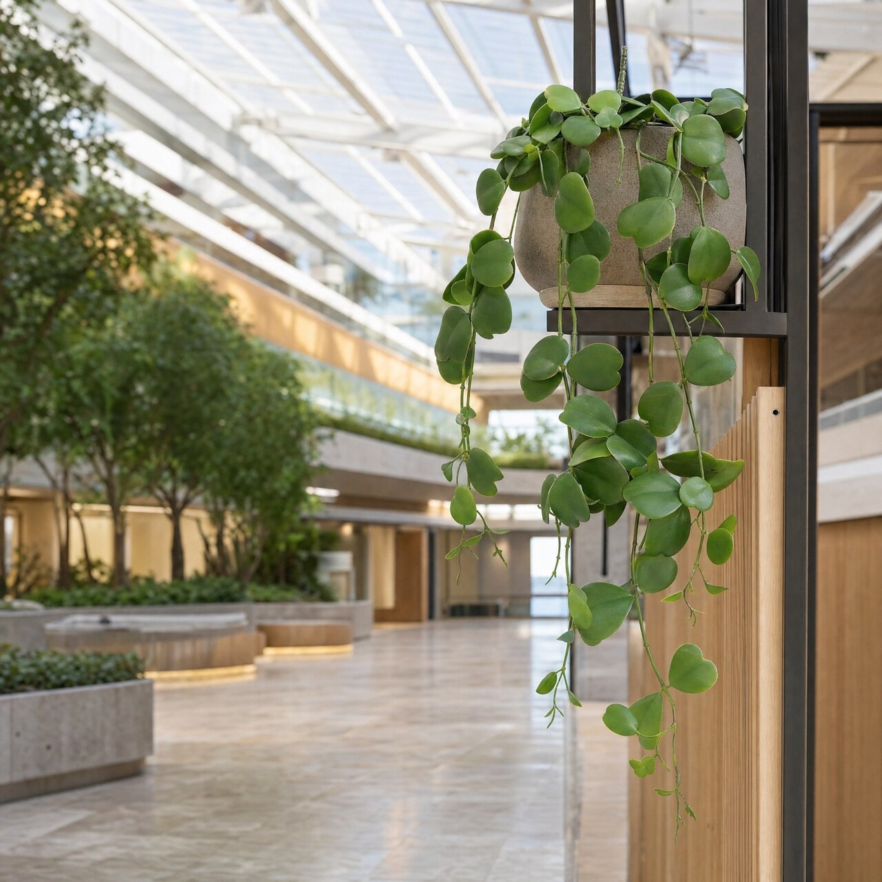 Hartbladklimop kunsthangplant 96 cm – brandvertragend