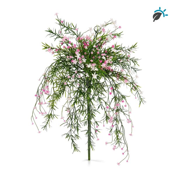 Gipskruid kunsthangplant roze-wit 42 cm – UV-bestendig
