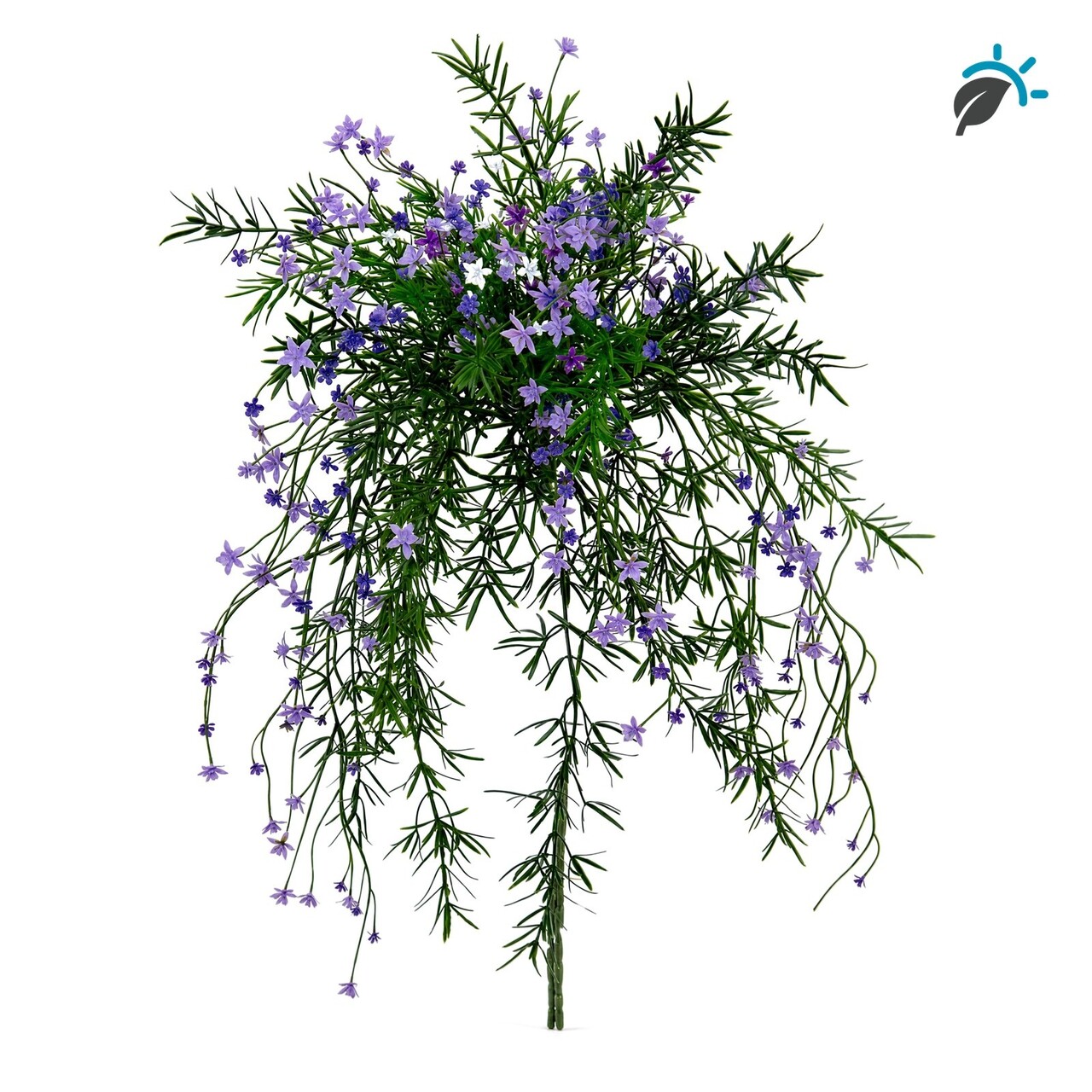 Gipskruid kunsthangplant paars-wit 42 cm – UV-bestendig