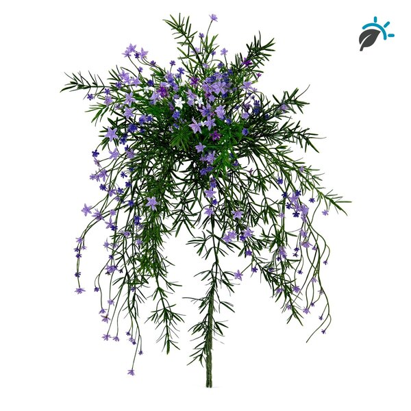 Gipskruid kunsthangplant paars-wit 42 cm – UV-bestendig