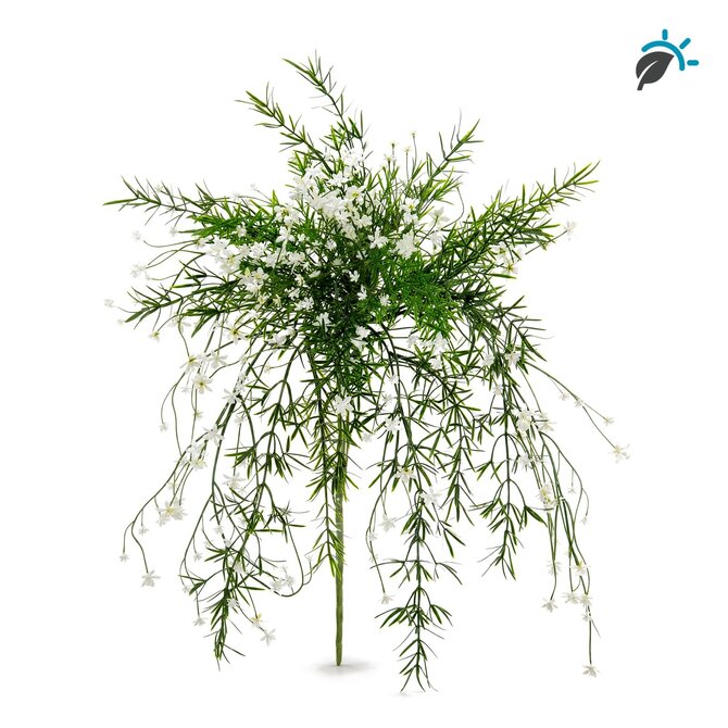 Gipskruid kunsthangplant wit 42 cm – UV-bestendig