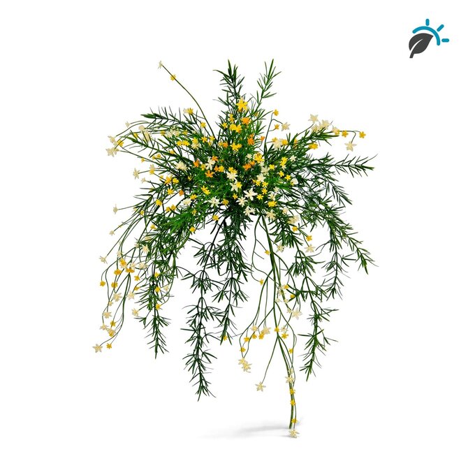 Gipskruid kunsthangplant geel-wit 42 cm – UV-bestendig