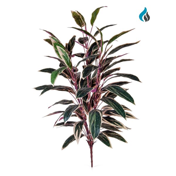 Caladium kunstboeket groen-roze 85 cm – brandvertragend