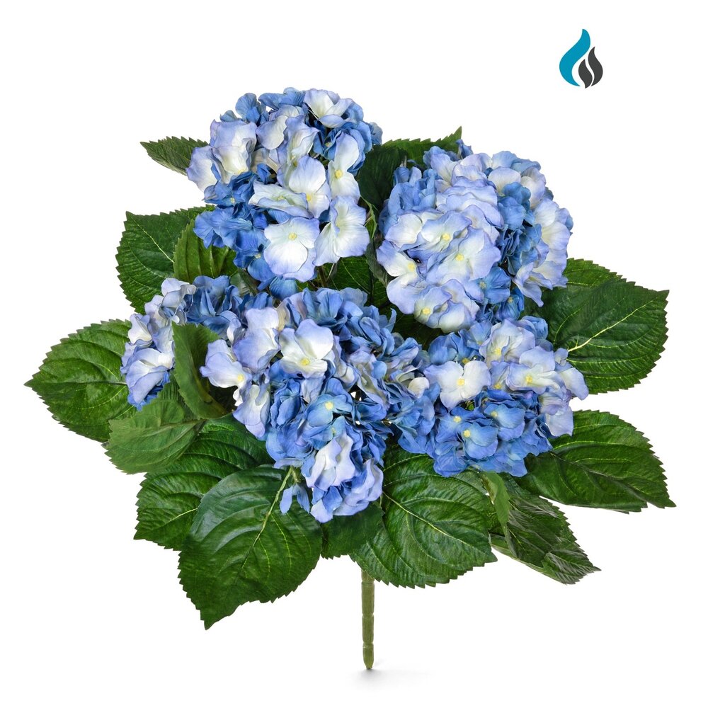 Hortensia kunstboeket blauw 45 cm – brandvertragend