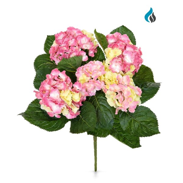 Hortensia kunstboeket roze 45 cm – brandvertragend