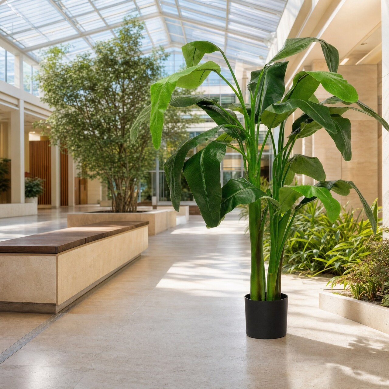 Bananenplant kunstplant 125 cm – brandvertragend