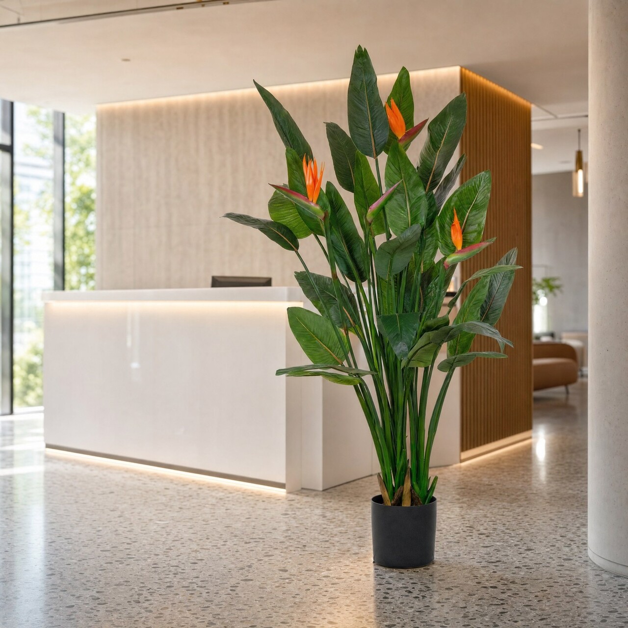 Strelitzia kunstplant bloeiend 150 cm – brandvertragend