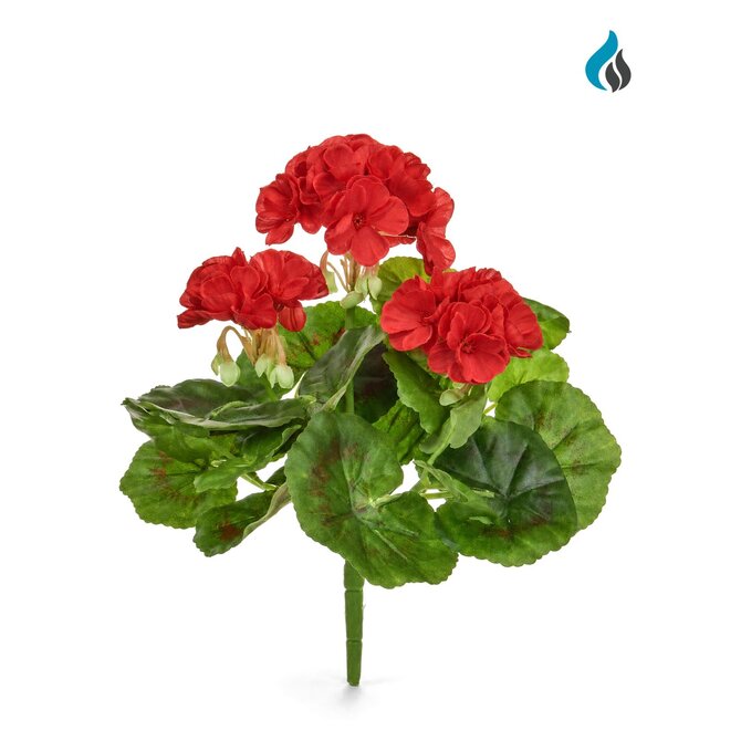 Geranium kunstboeket rood 23 cm – brandvertragend