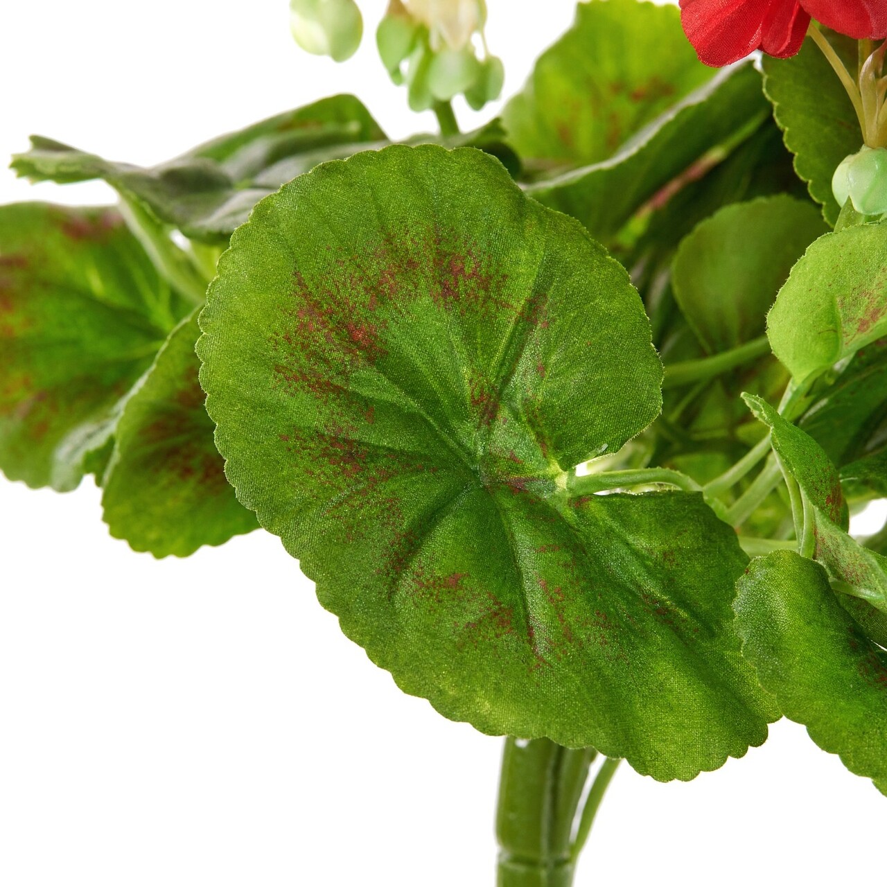 Geranium-Kunstbukett rot 23 cm – schwer entflammbar