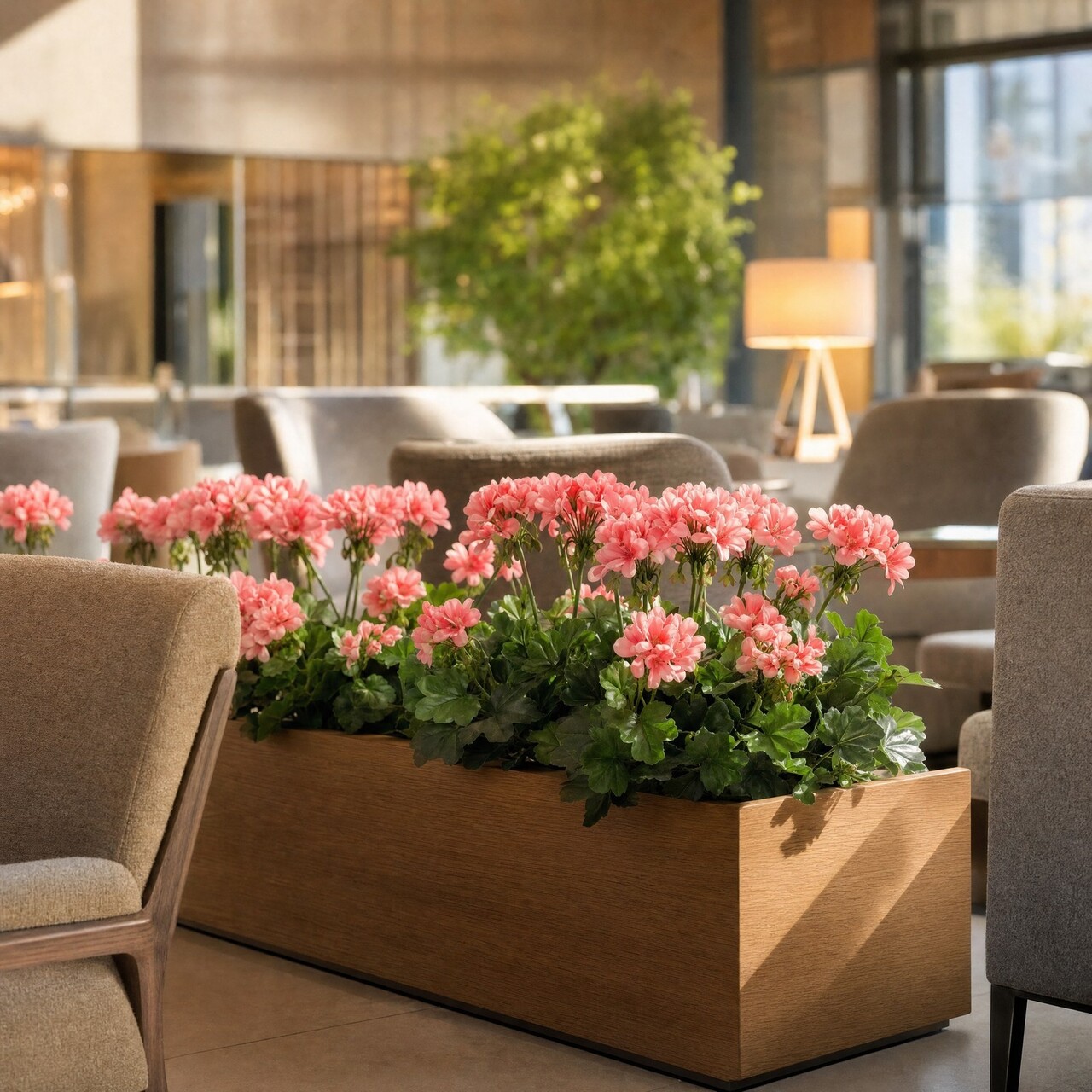Geranium kunstboeket roze 38 cm – brandvertragend