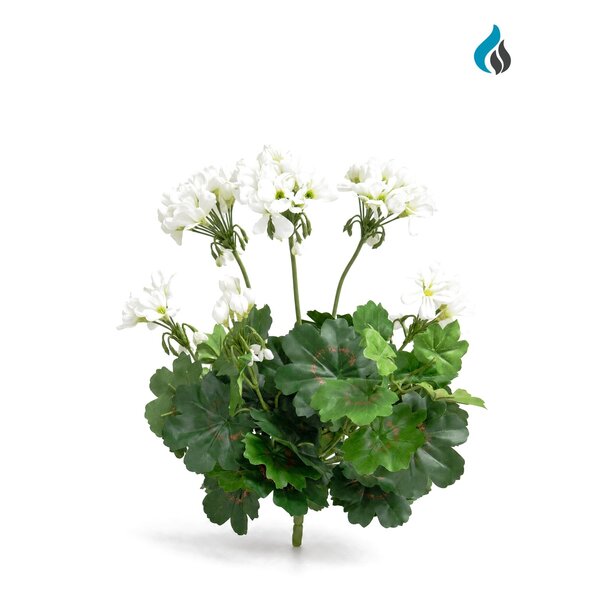 Geranium kunstboeket wit 38 cm – brandvertragend