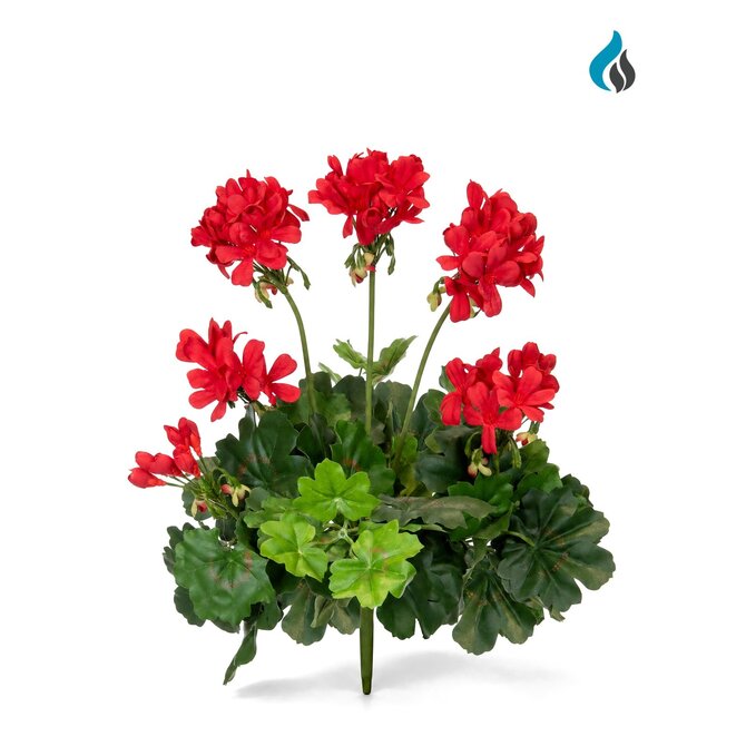 Geranium kunstboeket rood 38 cm – brandvertragend