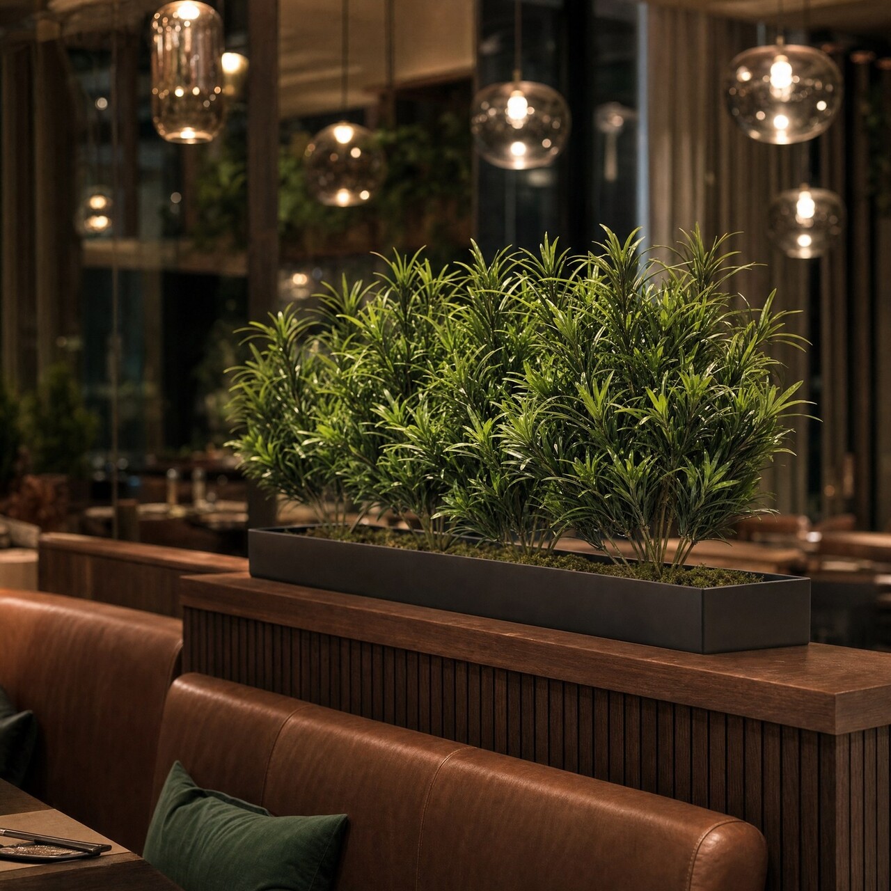 Podocarpus kunstboeket groen 42 cm – FR & UV-bestendig