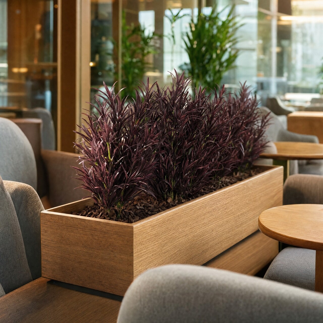 Podocarpus kunstboeket bruin 42 cm – FR & UV-bestendig