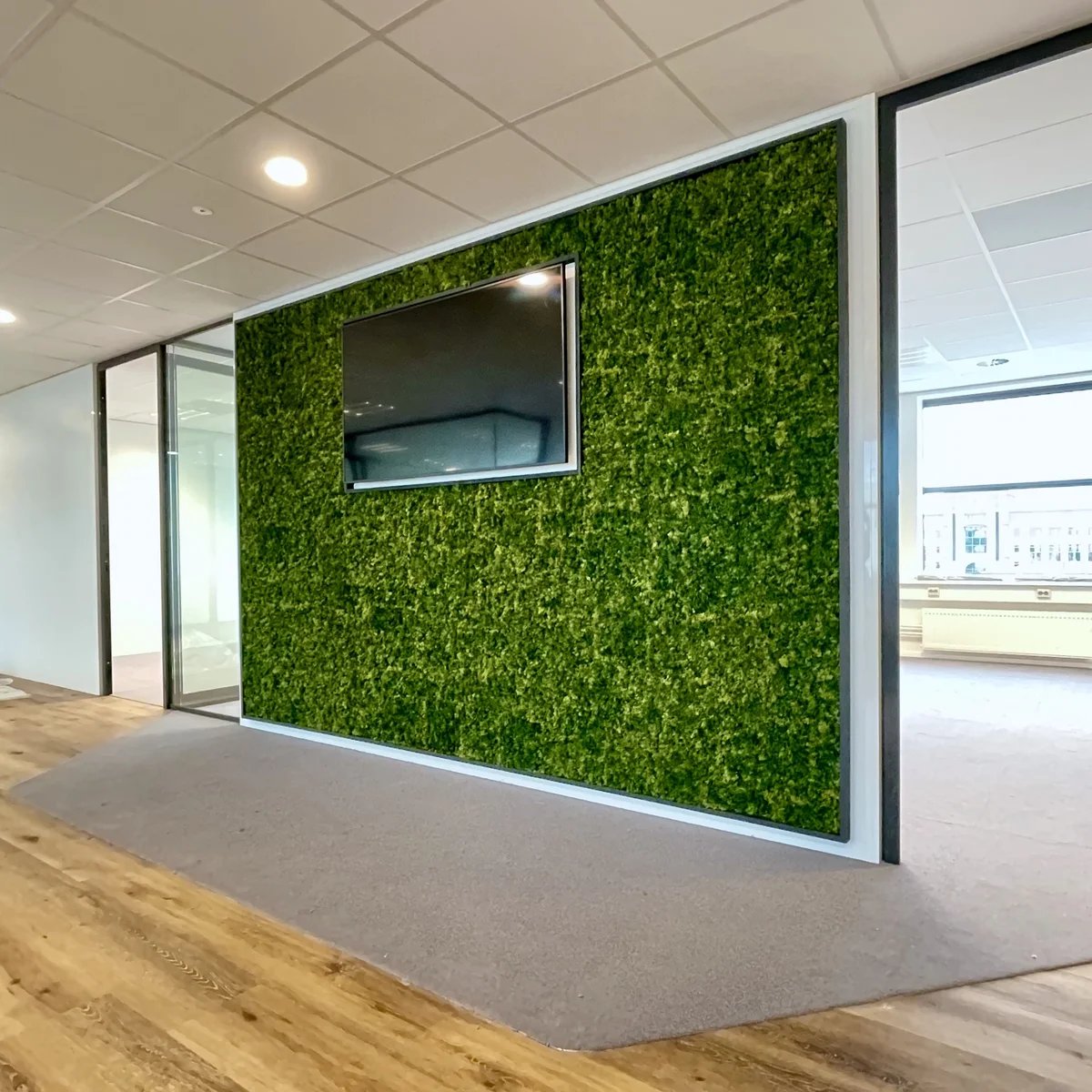 Groene wand op kantoor