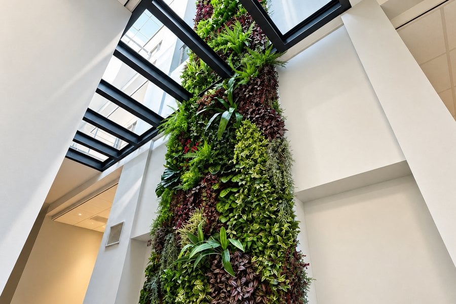 Plantenwand in het atrium