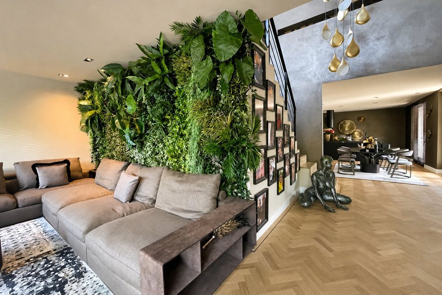 Plantenwand in de woonkamer