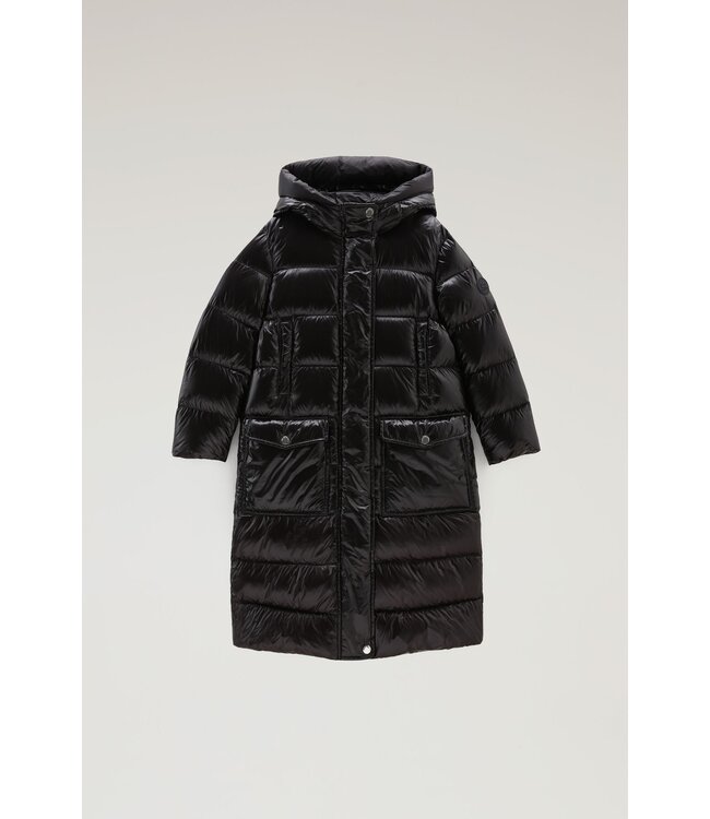 Woolrich Downquilted Glossy Long Parka black