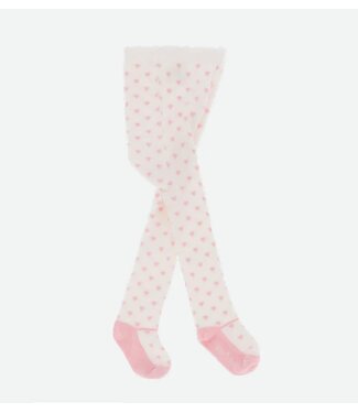 TILLY HEART TIGHTS SNOWDROP/BALLET PINK