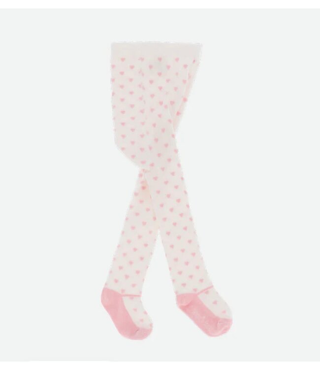 Angels Face TILLY HEART TIGHTS SNOWDROP/BALLET PINK