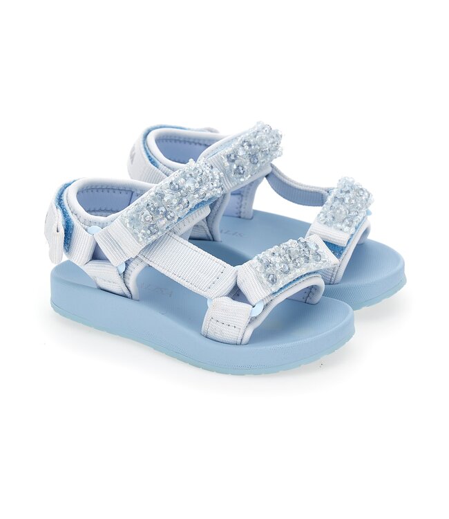 Monnalisa Monnalisa Sandalen Lichtblauw Met Parels