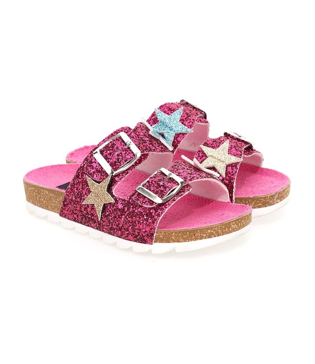 Monnalisa Slippers Fuchsia Glitter