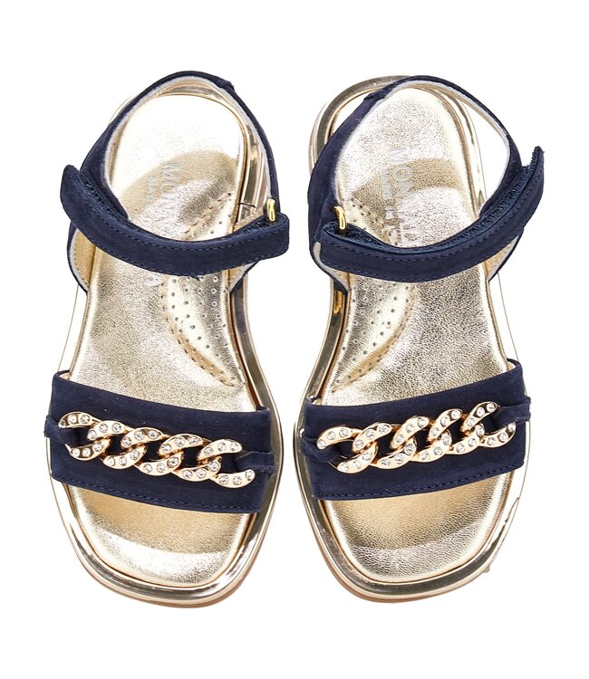Monnalisa Sandalen Goud/Donkerblauw