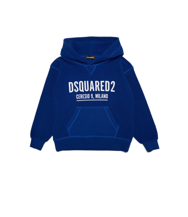 Dsquared Dsquared Hoodie Slouch Fit Cobalt Blauw