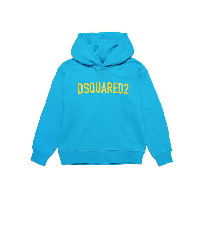 Dsquared Dsquared Hoodie Slouch Fit Blauw/Geel