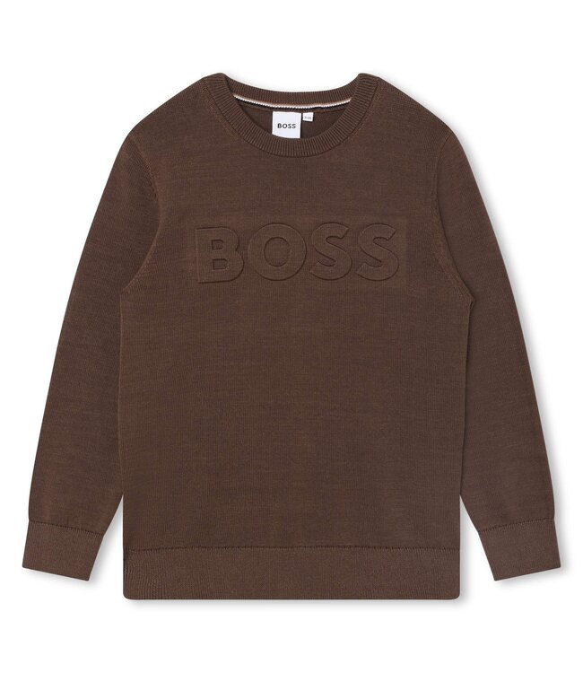 Boss Trui Opdruk Logo Bruin