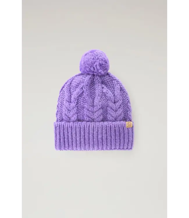 Woolrich Wool Pom-Pom Beanie Purple